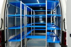 Търговско оборудване за ван с алуминиева рамка и стоманени рафтове – Renault Master L3 H2