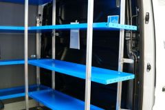 Търговско оборудване за ван с алуминиева рамка и стоманени рафтове – Renault Master L3 H2